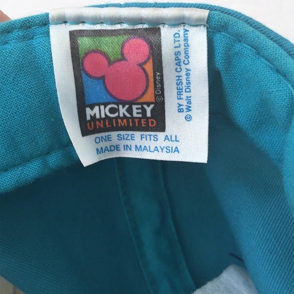 VTG Vintage Disney Mickey Mouse Teal Purple Hat - Picture 7 of 8